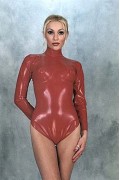 Leotard with Bust Cups, Back Zip and High Neck